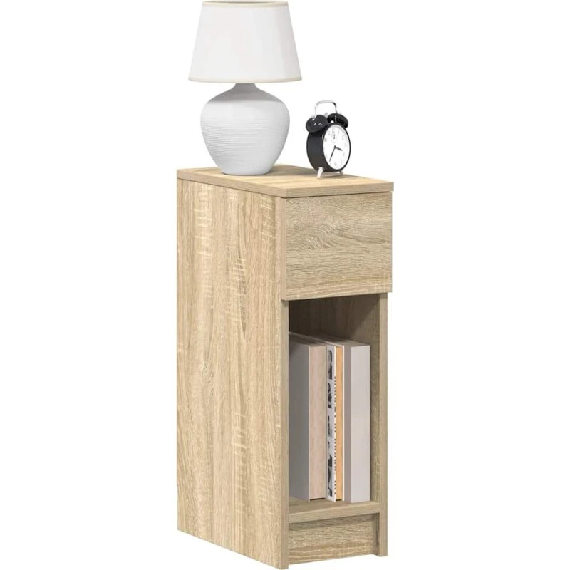 vidaXL Sengebord med skuffe 2 stk. 20x36x60 cm Sonoma-eg