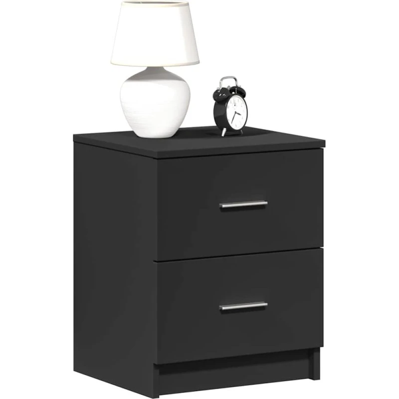 vidaXL Sengeborde 2 stk. med 2 skuffer 40x36x50 cm sort