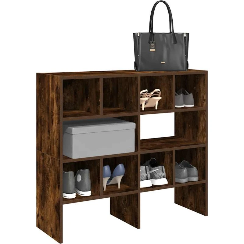 vidaXL Skostativer Stabelbare 2 stk. 89,5x30x40 cm Røget Egetræ