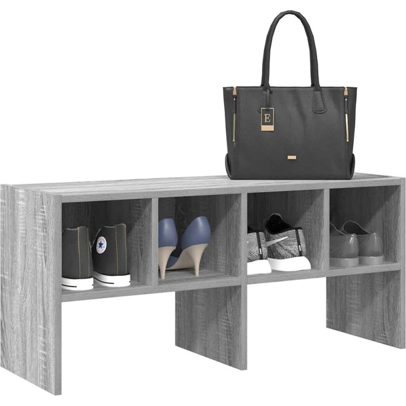 vidaXL Skostativ Stabelbar 89,5x30x40 cm Grå Sonoma-Eg
