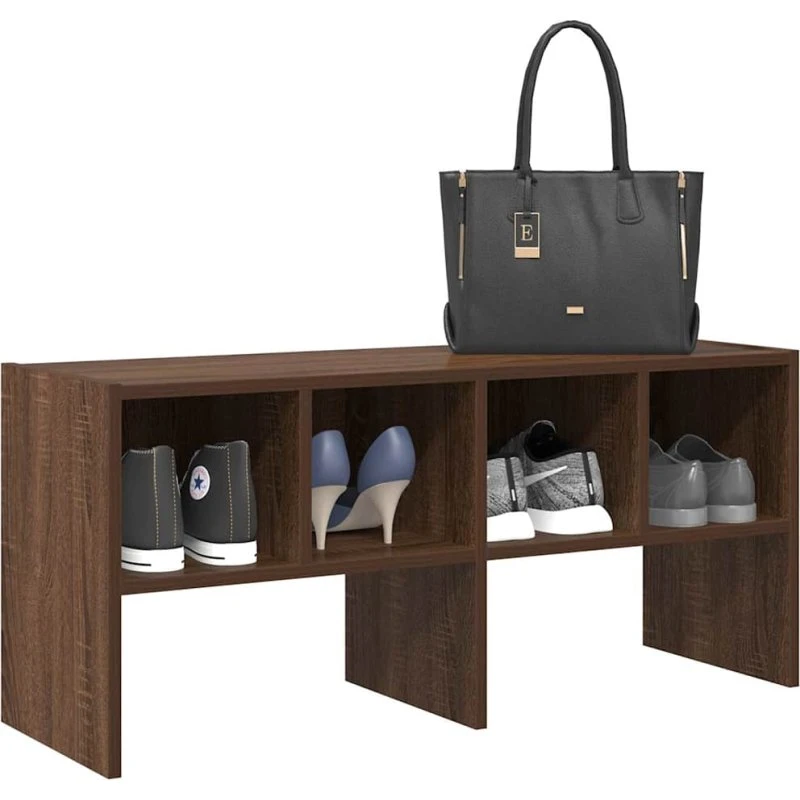 vidaXL Skostativ Stabelbar 89,5x30x40 cm Brun Egetræsfarve