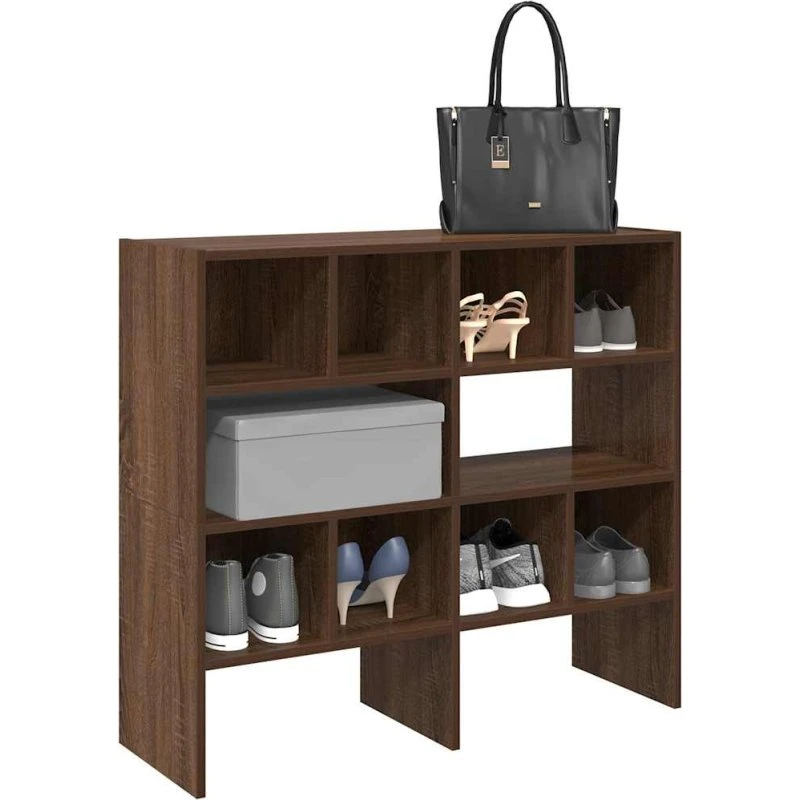 vidaXL Skostativer Stabelbare 2 stk. 89,5x30x40 cm brun egetræ