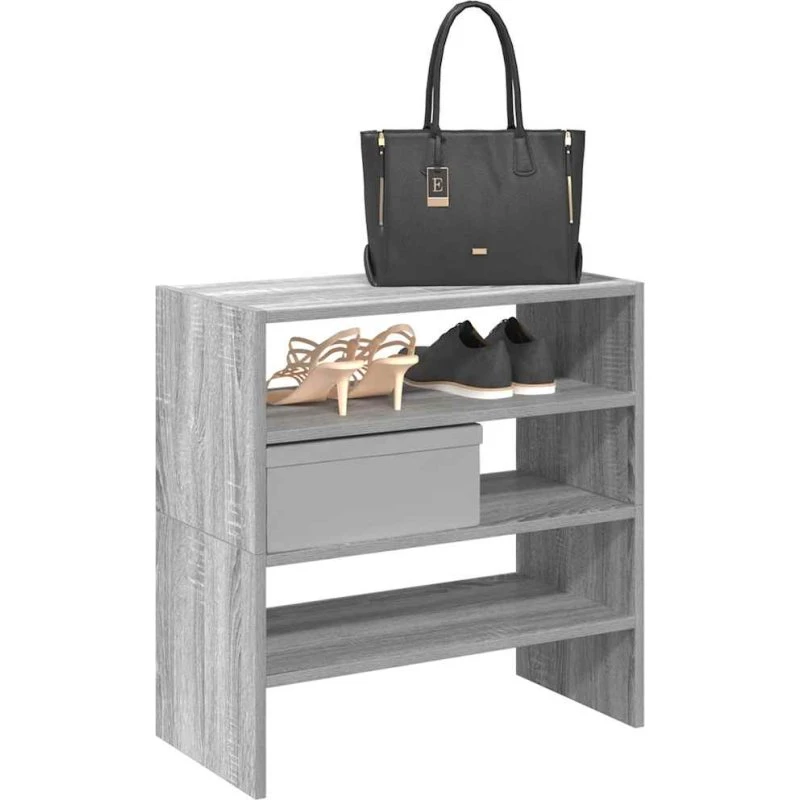 vidaXL Skostativer Stabelbare 2 Stk. 60x30x30,5 cm Grå Sonoma-Eg