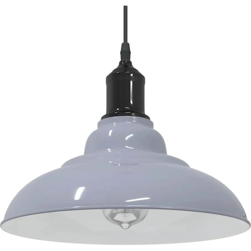 vidaXL pendellampe højdejusterbar E27, Ø 31 cm, glans grå