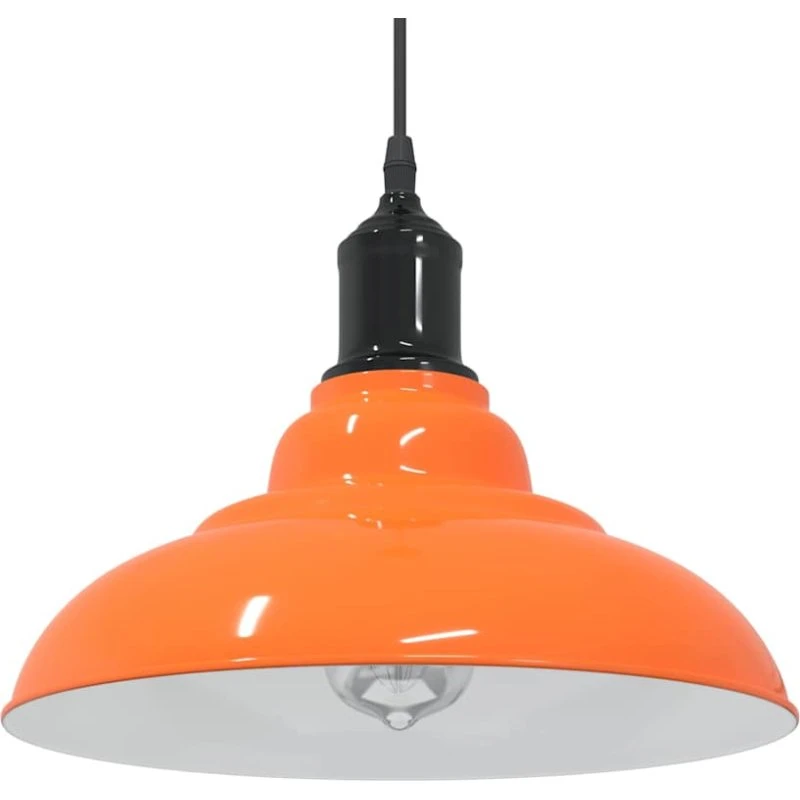 vidaXL Pendellampe Højdejusterbar E27 Ø 31 cm Glans Orange