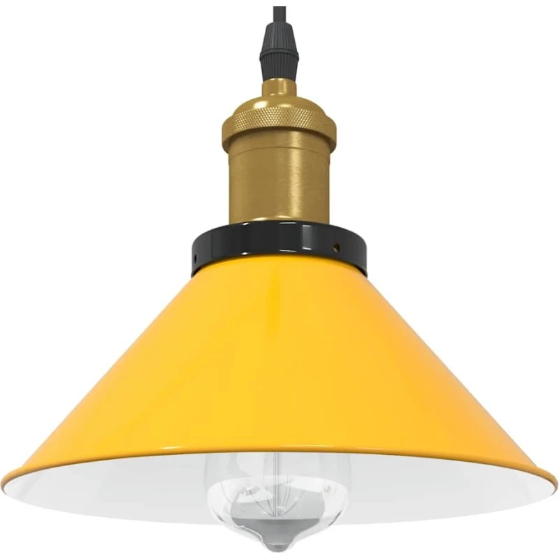 vidaXL højdejusterbar pendellampe E27, 22 cm, glansgul