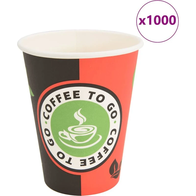 vidaXL Papirkaffekopper 1000 stk. 12oz 300ml rød og sort