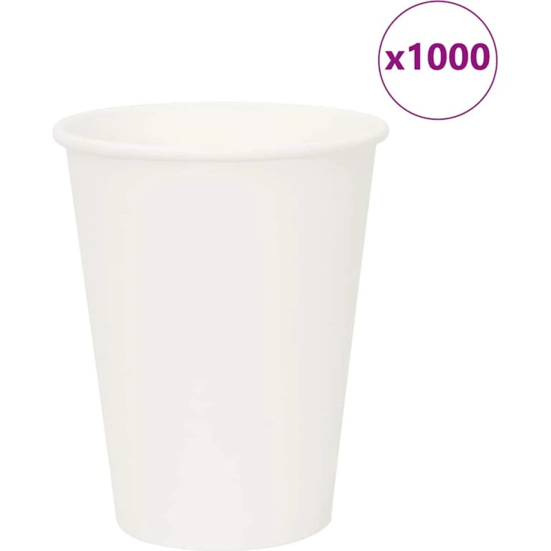 vidaXL Kaffekopper af papir 1000 stk. 12oz 300ml hvid