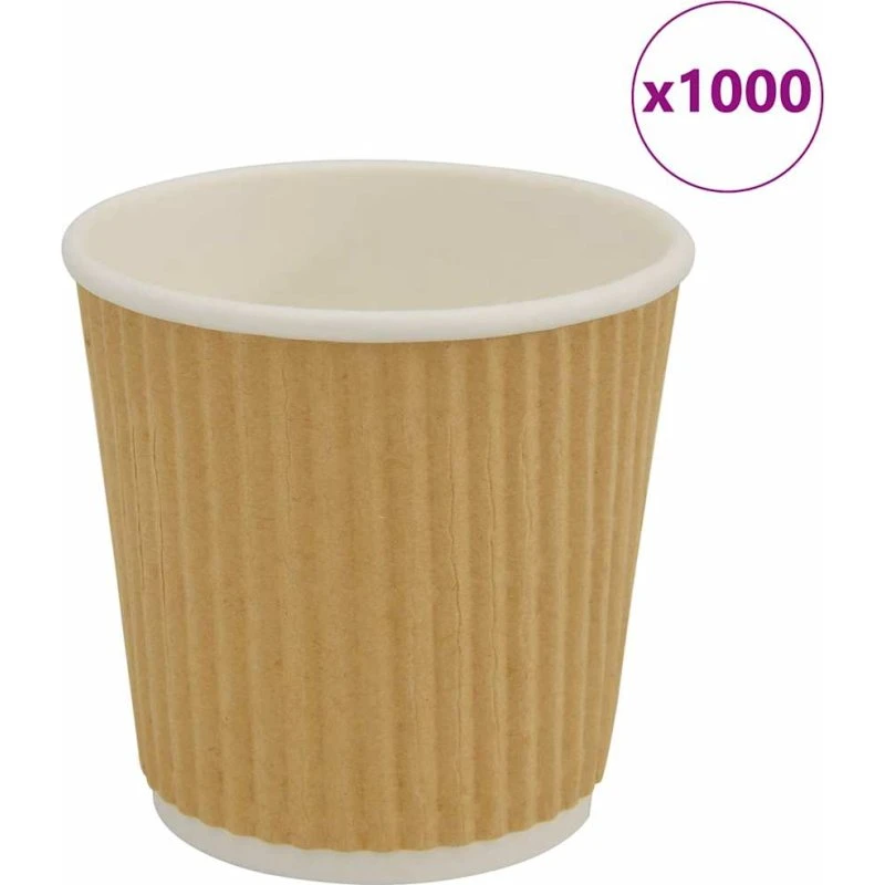 vidaXL kaffekopper papir 1000 stk. 4oz 100ml brun