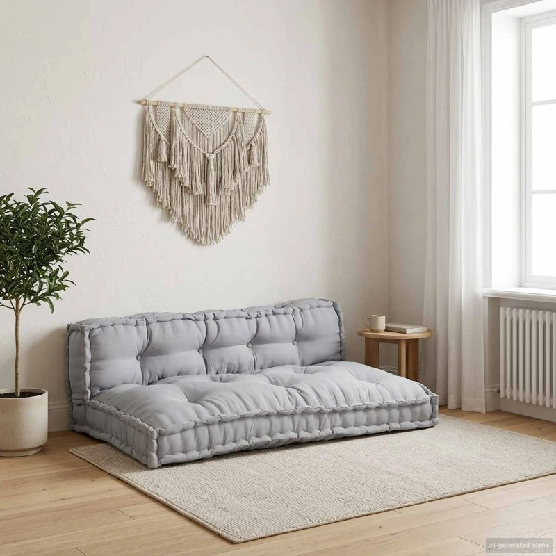 vidaXL Palle Sofa Pude Grå 120 x 80 x 38 cm