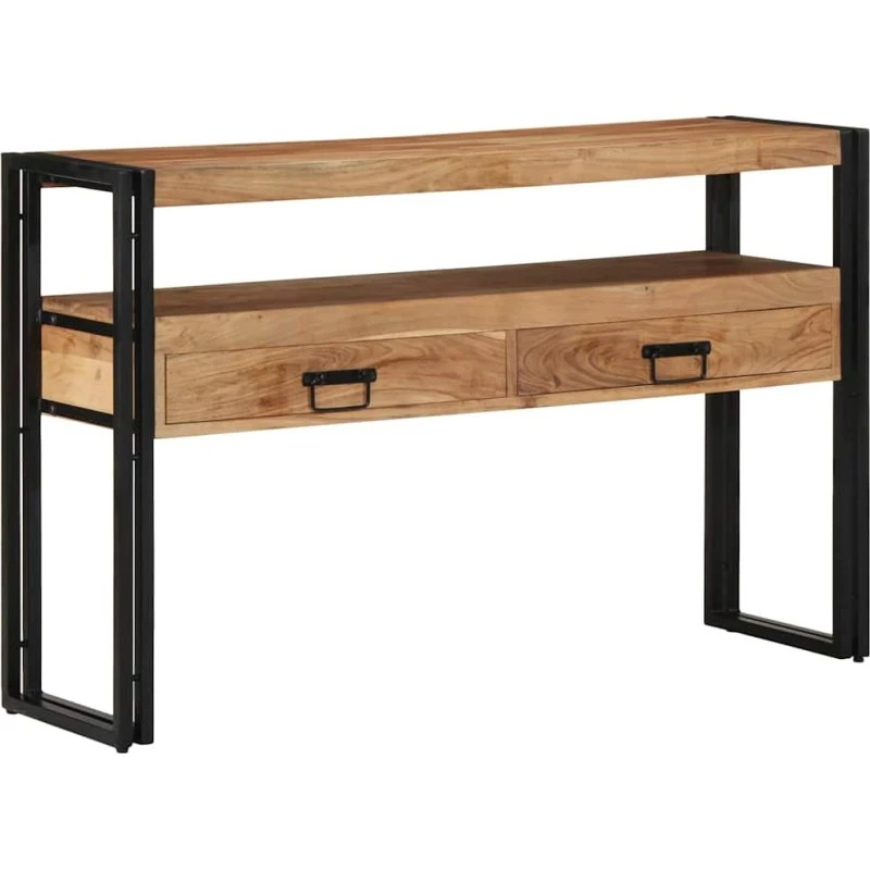 vidaXL Konsolbord med Skuffe Brun 120x33x75 cm Akacietræ