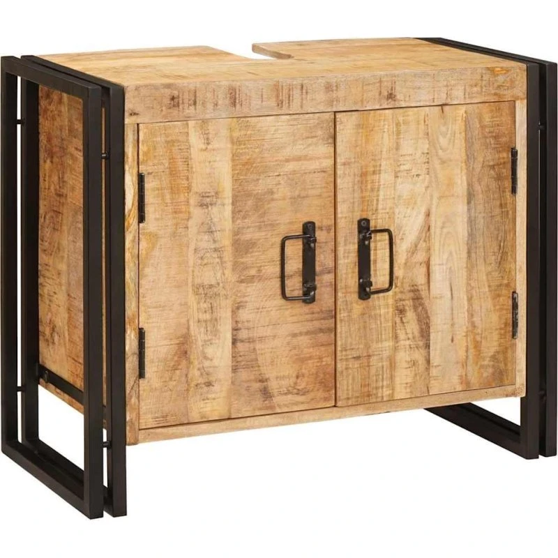 Mangotræ & Jern Badeværelsesvaskeskab 71x33x58 cm