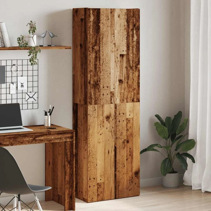 vidaXL Skab 60x32x190 cm Konstrueret Træ Gammelt Træ-Look