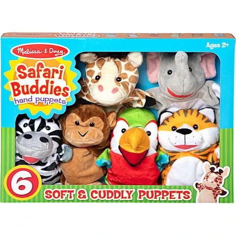 Melissa & Doug Safari hånddukker, 6 stk.