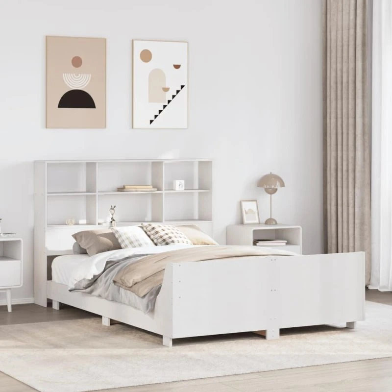 vidaXL Sengeramme 160x200 cm i Massivt Fyrretræ, Hvid