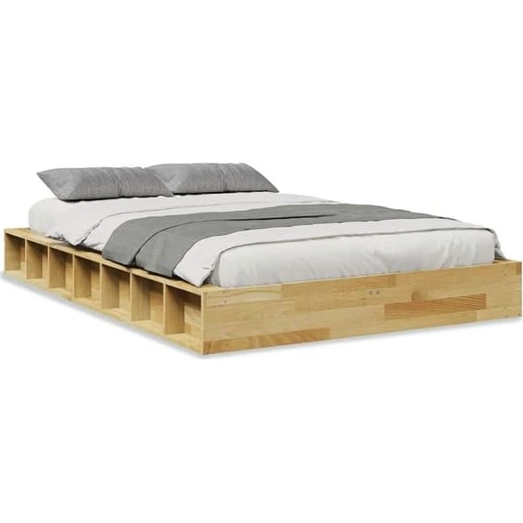 vidaXL Sengeramme 120x200 cm Massivt Træ Eg
