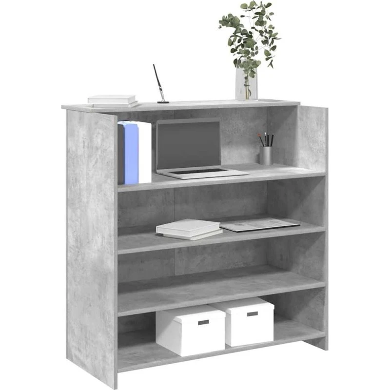 vidaXL Receptionsskranke 100x50x103,5 cm konstrueret træ betongrå