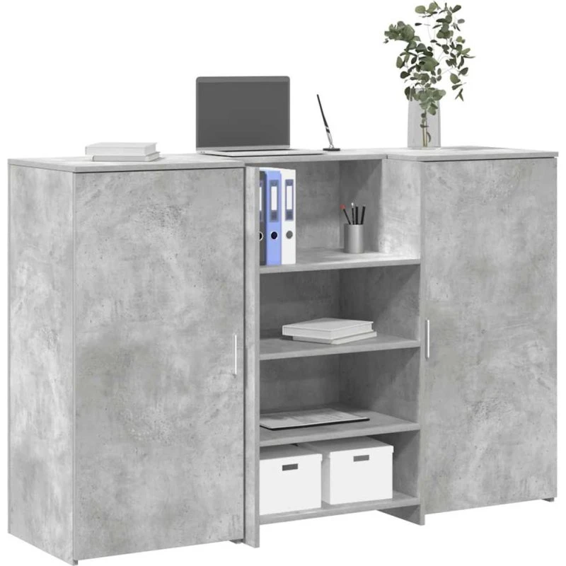 vidaXL Receptionsskranke 155x50x103,5 cm Konstrueret Træ Betongrå