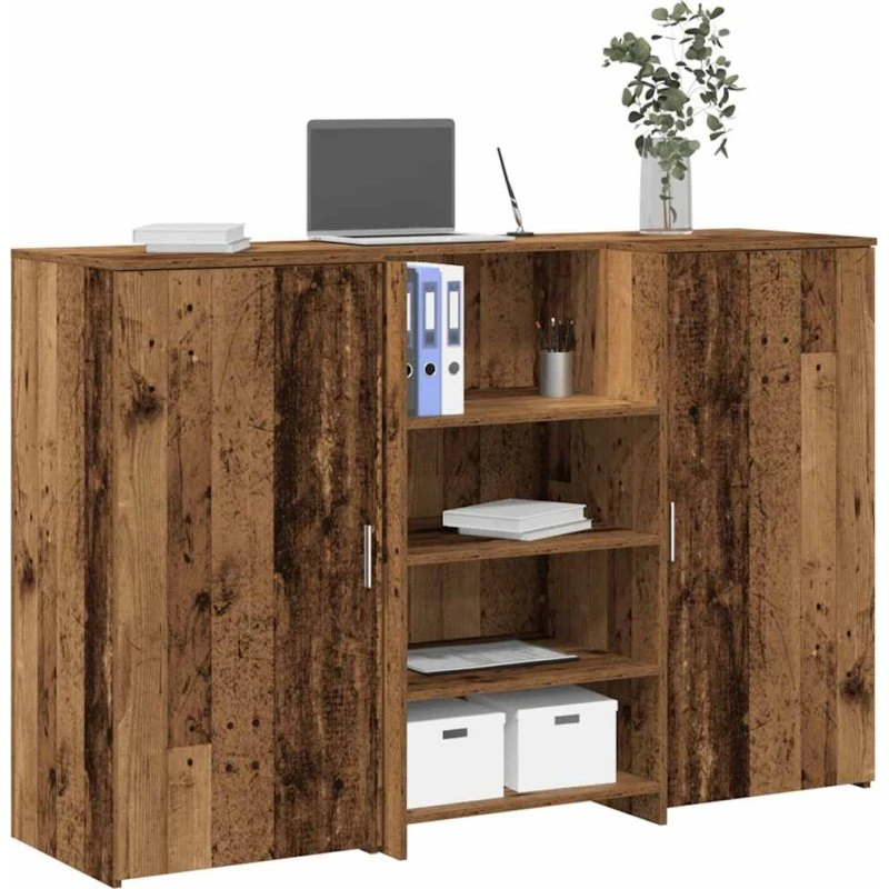 vidaXL Receptionsskranke 155x50x103,5 cm antikt træ