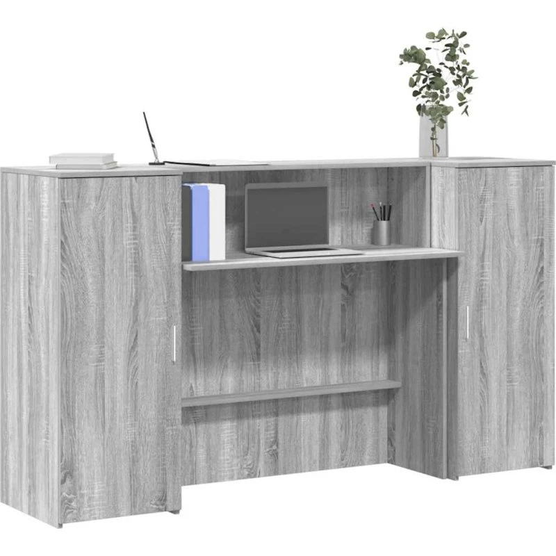 vidaXL Receptionsskranke 180x50x103,5 cm grå sonoma