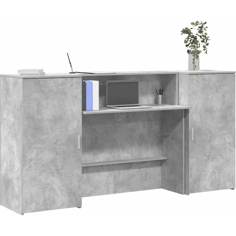 vidaXL Receptionsskranke 200x50x103,5 cm Konstrueret Træ Betongrå