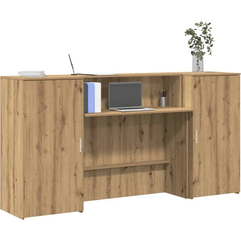 vidaXL Receptionsskranke 200x50x103,5 cm konstrueret træ hvid