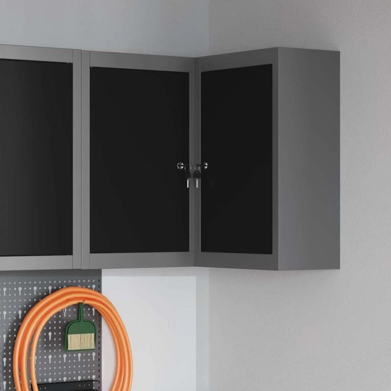 vidaXL Værktøjsskab 55x55x55 cm Sort og Grå Stål og Ingeniørtræ