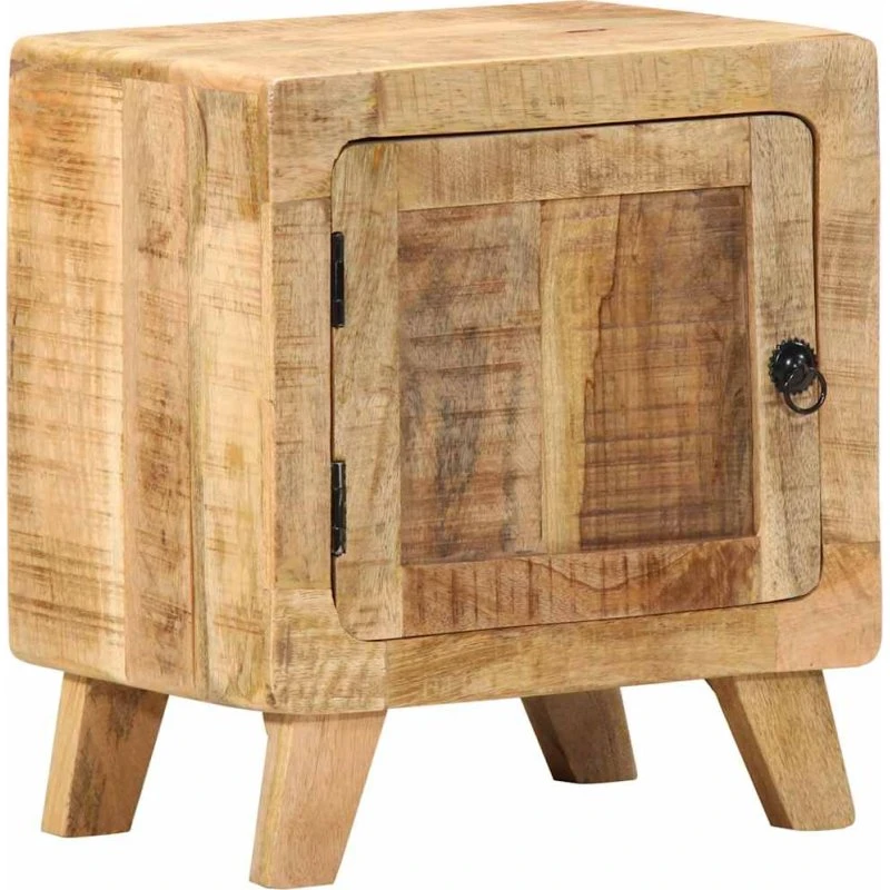 vidaXL Sengebord 40x32x46 cm i massivt ru mangotræ