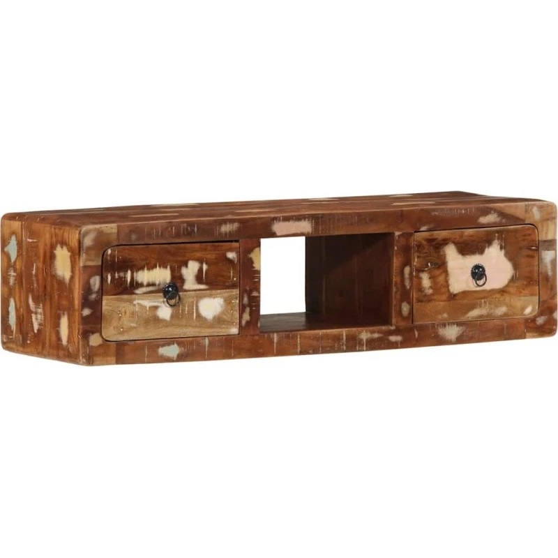 vidaXL væghængt tv-skab 100x32x25 cm massivt genbrugstræ