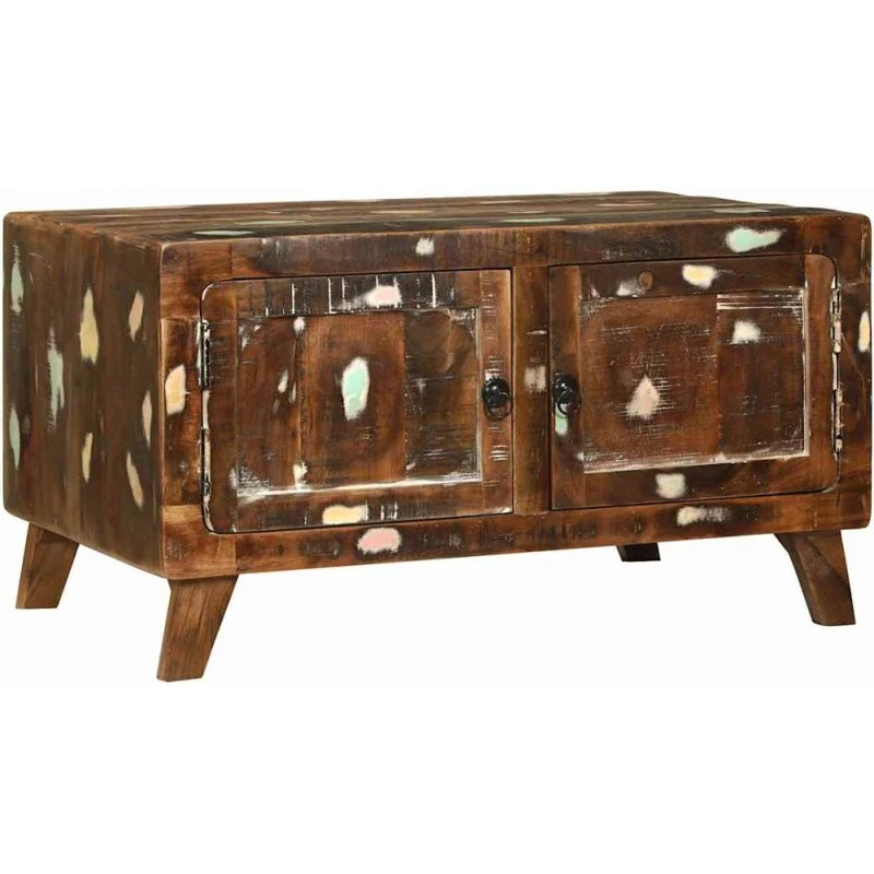 vidaXL Sofabord Flerfarvet 80 x 54 x 45 cm Genbrugs Træ