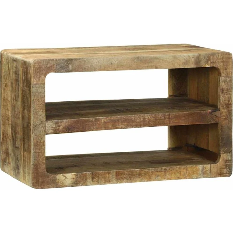vidaXL TV-skab med hylde, brun, 60 x 32 x 36 cm, massivt mangotræ