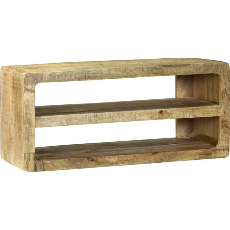 vidaXL TV-skab med hylde, brun, 80 x 32 x 36 cm, massivt mangotræ