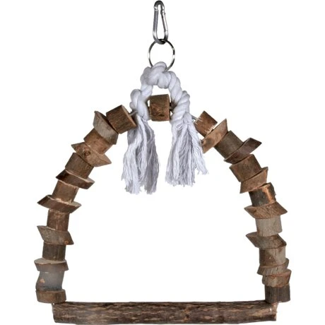 Trægynge til fugle 15x20 cm – naturtræ med reb