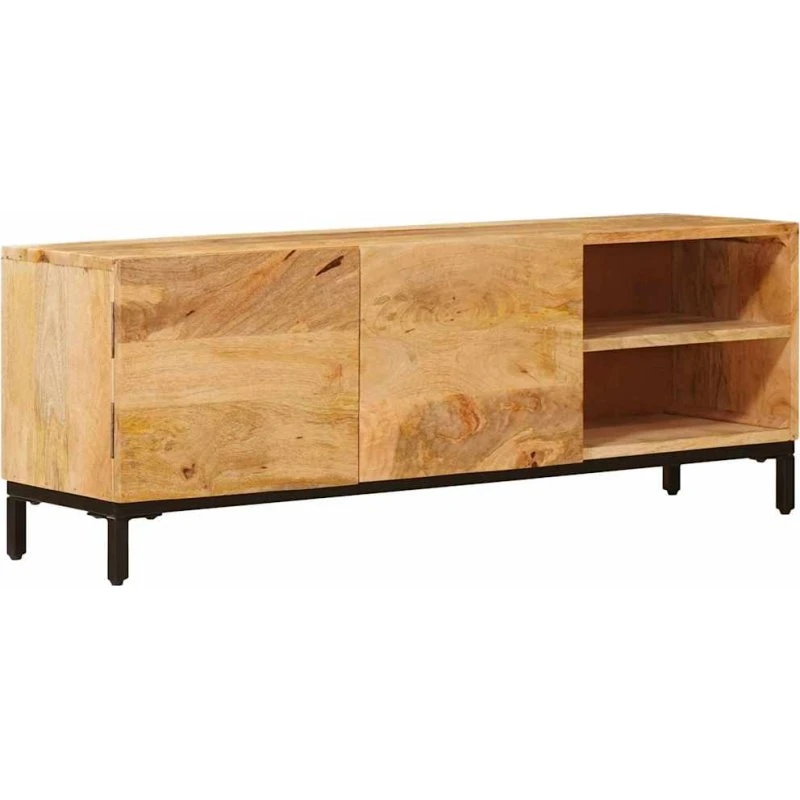 vidaXL Opbevaringsskabe med dør Brun 110x30x40 cm, massivt mangotræ