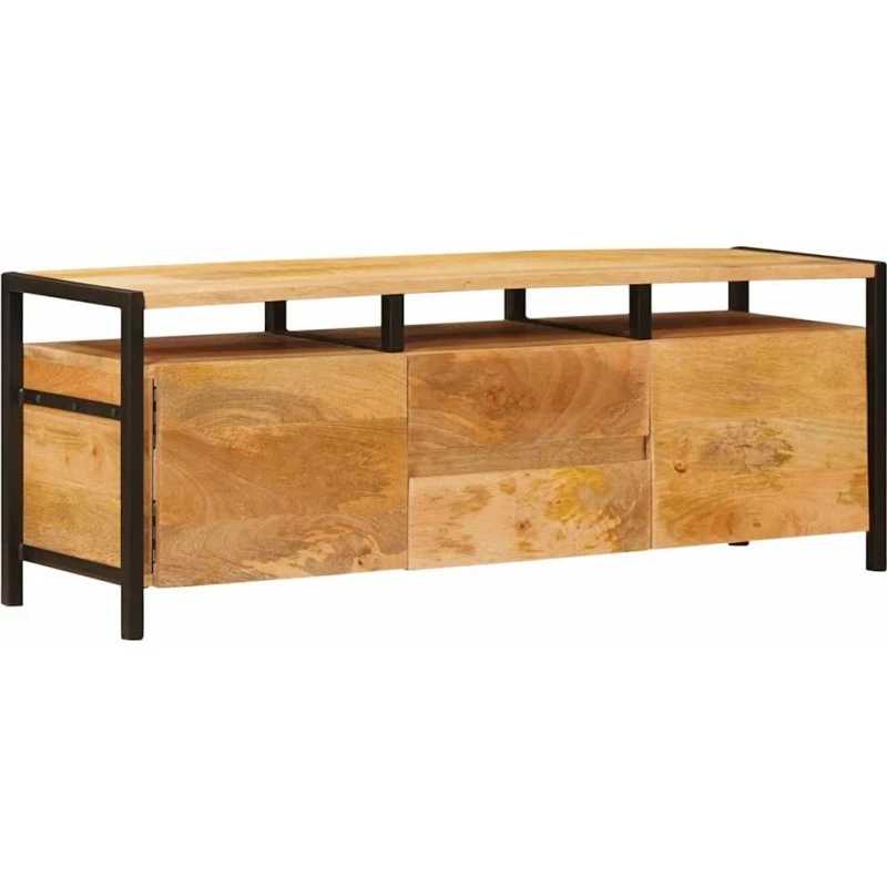 vidaXL Opbevaringsskabe med dør, Brun, 110 x 30 x 40 cm, massivt mangotræ