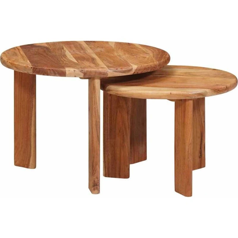 vidaXL Nesting Kaffeborde 2 pcs Brun Akacietræ