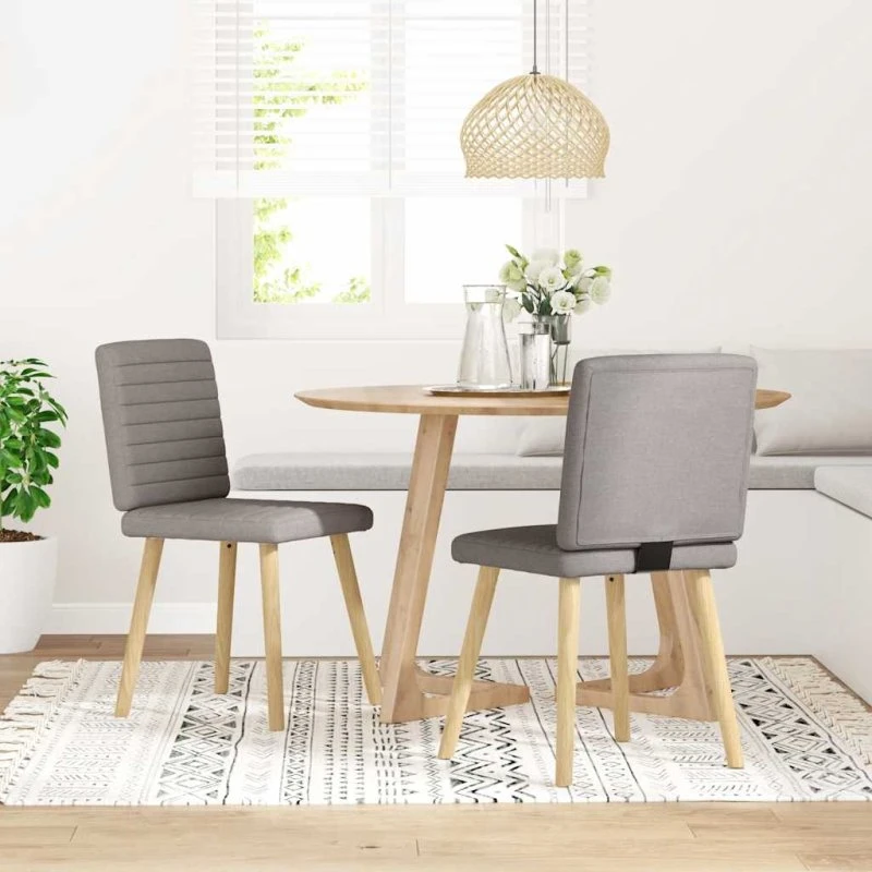 vidaXL Spisebordsstole 2 stk. gråbrun stof
