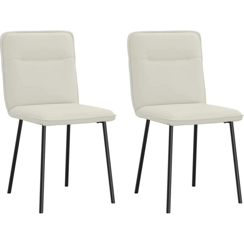 vidaXL 2 stk. spisebordsstole fløjl creme
