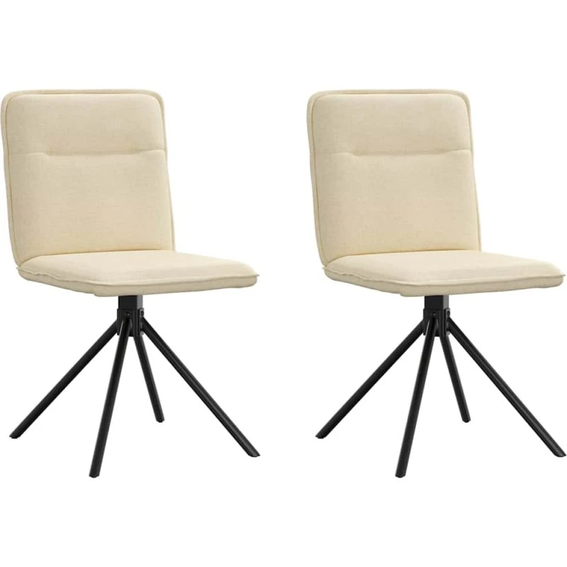 vidaXL Spisebordsstole 2 stk. Creme Stof