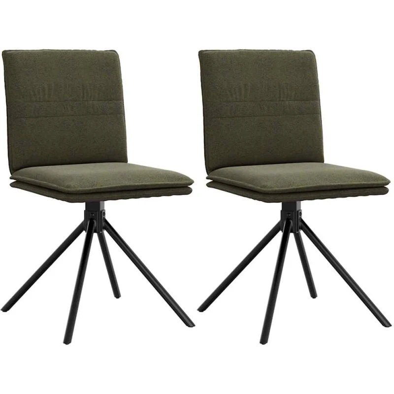 vidaXL Spisebordsstol Army Green Faux Suede Læder