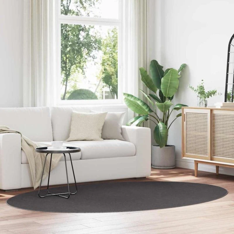 vidaXL Huarte Antracit Oval Tæppe 160x230 cm 100% Polyester