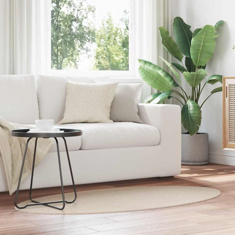 vidaXL HUARTE Ovale Tæppe Beige 80 x 150 cm 100% Polyester