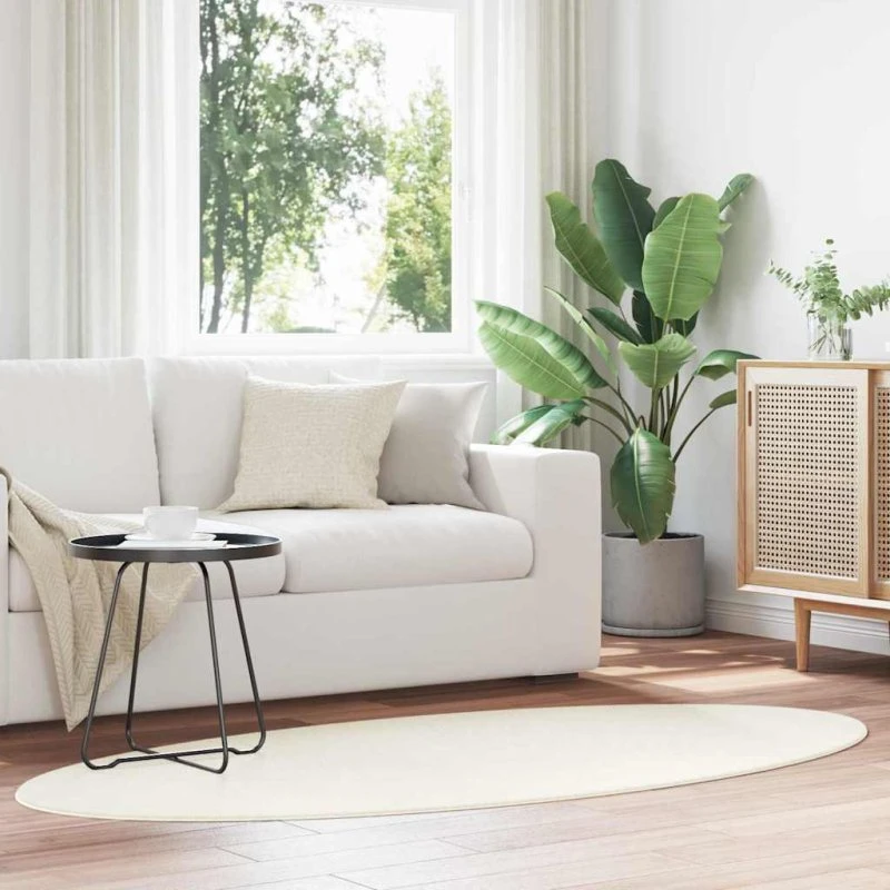 vidaXL Huarte Creme Ovale Tæppe 120x170 cm 100% Polyester