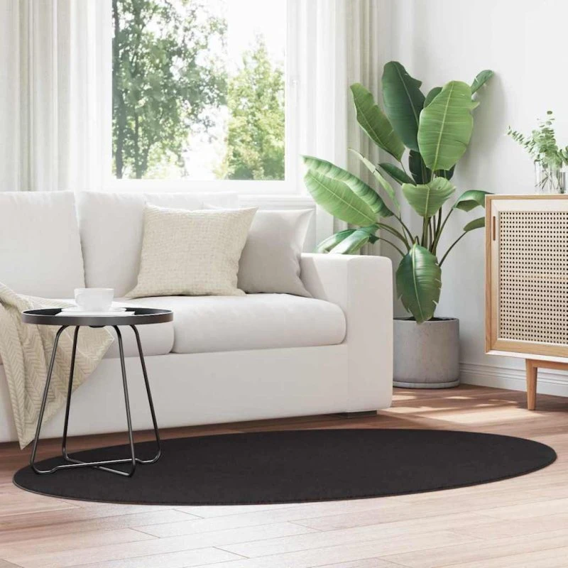vidaXL Områdetæppe HUARTE Sort 120x170 cm 100% Polyester