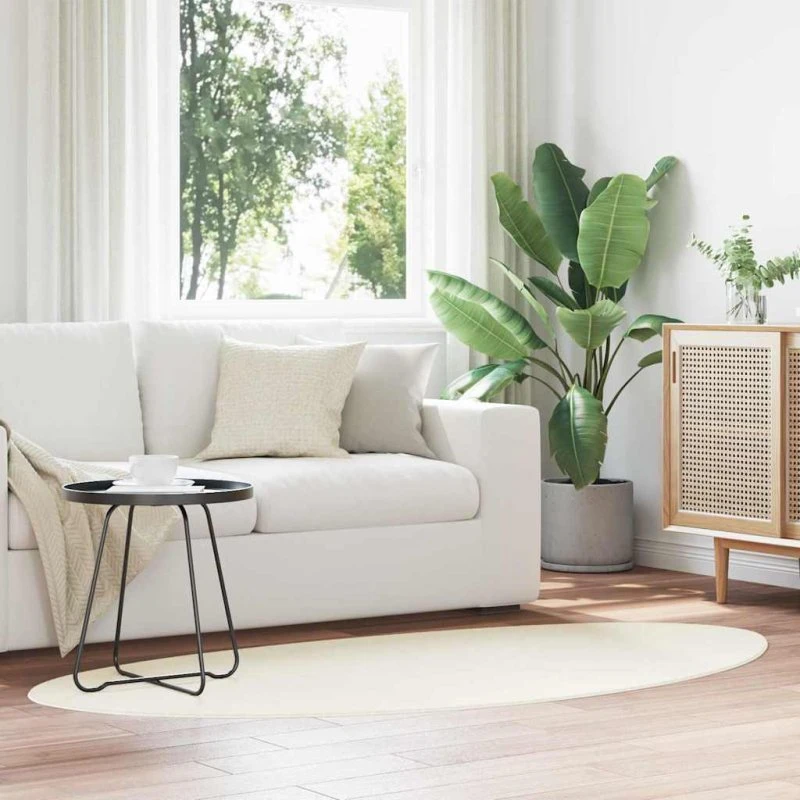 vidaXL Tæppe Huarte Creme 80 x 150 cm Polyester