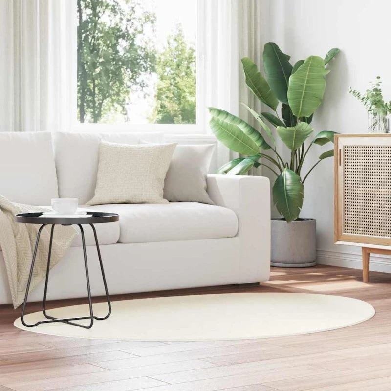 vidaXL Huarte Creme 100 x 200 cm Polyester Tæppe