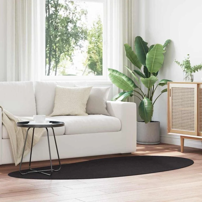 vidaXL Områdetæppe Sort 100 x 200 cm Polyester