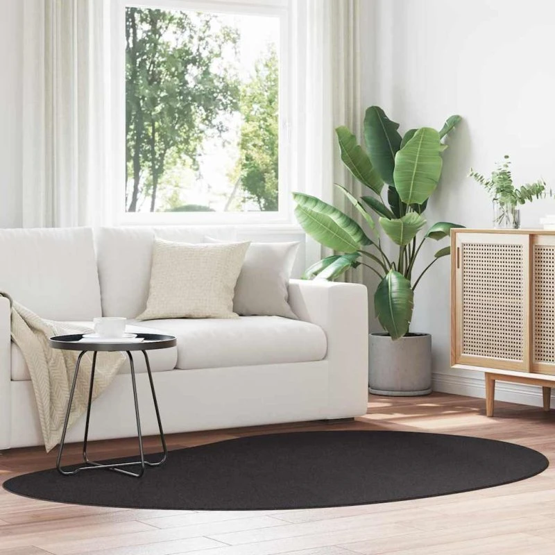 vidaXL HUARTE Sort 140 x 200 cm Polyester Områdetæppe
