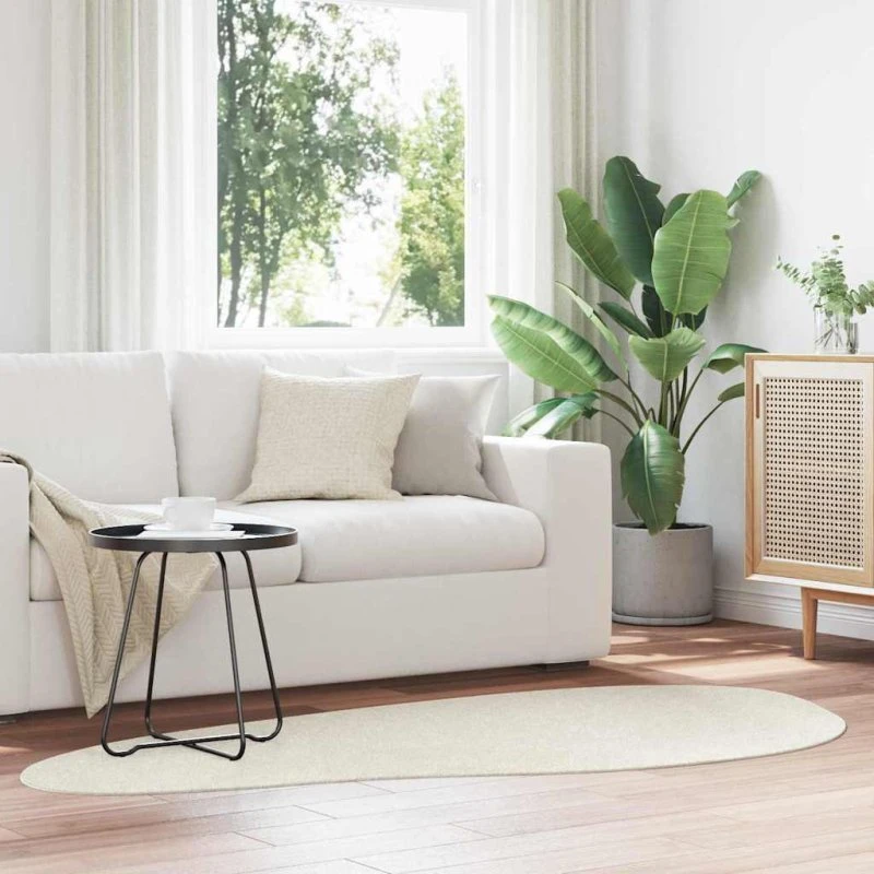 vidaXL Tæppe Huarte Creme 100 x 200 cm Polyester