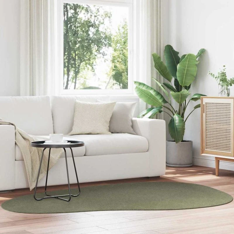 vidaXL HUARTE Skovgrøn 140 x 200 cm Tæppe, Polyester